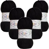 Alize 5 x ALIZE My Baby Häkelwolle, 750 m, Handstrickgarn,Für Allergiker,Yarn