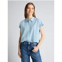TOM TAILOR Denim Kurzarmbluse Blusen & Shirts Bluse mit Streifenmuster