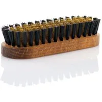 TelMo Schuhputzbürste Messingbürste Wildlederbürste Raulederbürste (Holzkörper 120x39x28mm)