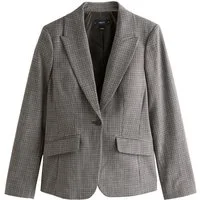 Next Jackenblazer Einreihiger Tailored Fit Blazer mit Karomuster (1-tlg)