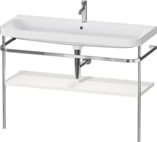 Duravit Happy D.2 Plus c-shaped Set mit Metallkonsole Nordic Weiß Seidenmatt 1175x490x850 mm - HP483 HP4839O39390000
