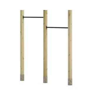 Doppel-Klimmzugstange Outdoor FIT 302 - Freistehendes Reck aus Massivholz - Höhenverstellbar 60-210 cm - Wetterfestes Training für Garten - Wickey