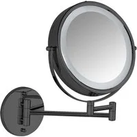 WENKO Wandspiegel Power-Loc® LED Modell Lumi, Kosmetikspiegel mit Beleuchtung, 5-fach Vergrößerung, ohne Bohren