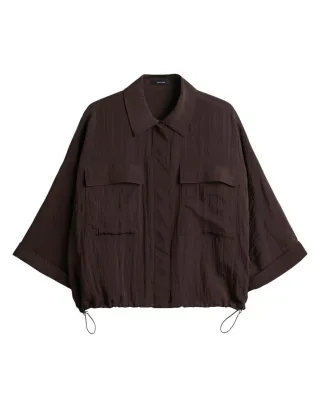 Opus - Bluse mit Tunnelzug braun - Gr. - 42