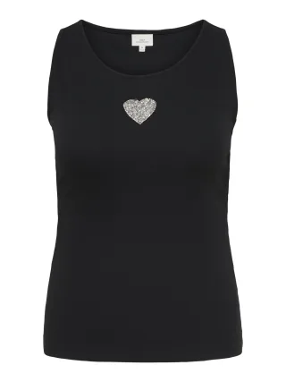 ONLY CARMAKOMA - CARIRIS TANK TOP JRS Black - Gr. - 48