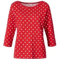 Himalaya Clothing Strickpullover Lässiges Shirt 3/4 Arm Damen mit Rundhalsausschnitt aus Bio-Baumwolle Damen Oberteil gepunktet mit hohem Tragekomfort