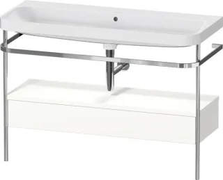 Duravit Happy D.2 Plus c-shaped Set mit Metallkonsole und Schubkasten Weiß Supermatt 1175x490x850 mm HP4844N84840000