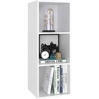 Homfa Bücherregal, Standregal mit 3 Fächern, Würfelregal, Regal weiß, 30x30x80cm