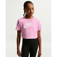 Nike Sportswear Laufshirt Nike Sportswear Big Kids' (Girls) Cropped T-Shirt für Teens, mit Rundhalsausschnitt, normale Länge, aus Baumwolle