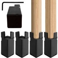 BlingBin Möbelfuß 4 Stück Verbreitert Möbelerhöhung 10cm, Betthöher, Tischerhöher, (4 Stück, 4-St., 13 x 5,5 cm), Sofaerhöher für Quadrat/Runde Durchmesser 22-42 mm Stuhlbein