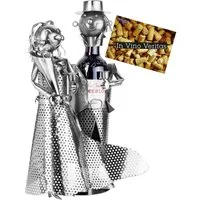BRUBAKER Weinflaschenhalter Hochzeitspaar Flaschenhalter, (inklusive Grußkarte), Hochzeit Weinhalter, Metall Skulptur, Hochzeitsgeschenk