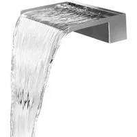 Jürgen Bocker - Gartenambiente Wasserfall Wasserfall 45 cm Edelstahl matt LED Sets erhältlich Wasserauslauf, 45,00 cm Breite