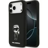 KARL LAGERFELD Handyhülle MagSafe iPhone 17 Pro Max Silikon schwarz Logo 6,9 Zoll, Kantenschutz