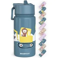 BEARFOOT Trinkflasche Thermo Kinder Trinkflasche Edelstahl - Bagger, Thermosflasche, auslaufsicher, Edelstahl, Kinderflasche, BPA-frei