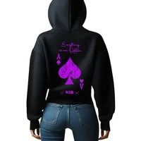 RMK Hoodie Damen Kapuzenpullover Pullover Loose Fit Oversize Pik karte
