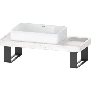 Duravit Collection One Waschtisch-Konsolen-Set D4800400 100x45x90cm, mit Konsole, Konsolenträger, Marmor Struktur poliert