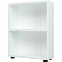 en.casa Bücherregal, »Vara« mit 2 Ablagen 72 x 55 x 20 cm Weiß