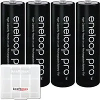 kraftmax 4er Pack Eneloop XX Pro Mignon AA Akkus 2550 mAh in Kraftmax Akkubox Akku Mignon 2550 mAh (1,2 V V, 1 St), Hohe Kapazität für Geräte mit hohem Energiebedarf
