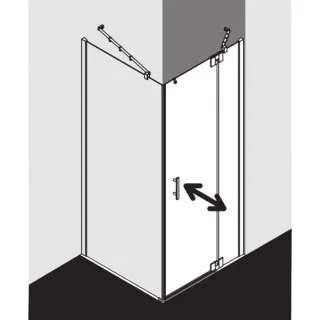 Kermi Filia XP Pendeltür mit Festfeld für Seitenwand FX1WR09018VAK 90x185cm, silber hochglanz, ESG klar, rechts, auf Duschwanne
