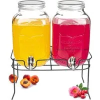 Sendez Getränkespender Getränkespender 2x4 Liter Wasserspender Saftspender Dispenser
