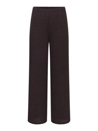 ONLY - Stoffhose mit weitem Bein und hohem Bund braun - Gr. - S