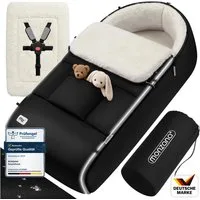 monzana Fußsack, Kinderwagen Buggy Winterfußsack - Winter, Wasserabweisend, Schwarz
