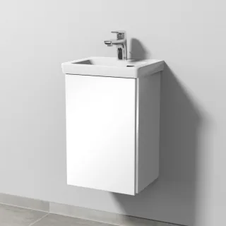 Sanipa 3way Waschtischunterbau zu Villeroy & Boch Subway 3.0 Waschtisch mit 1 Tür, Weiß-Glanz BS84078