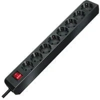 Eco-Line Steckdosenleiste 8-fach schwarz, 3 Meter