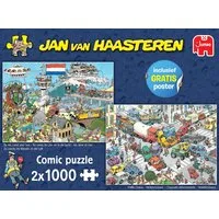 Jan van Haasteren Puzzle Jan van Haasteren Verkehrschaos + Zu Lande, im Wasser, In der Luft, 1000 Puzzleteile