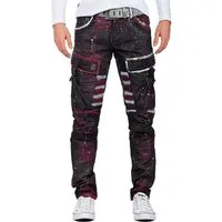 Cipo & Baxx 5-Pocket-Jeans Herren straight fit Biker Hose Mid Waist BA-CD636 (1-tlg) mit Nieten und Seitentaschen