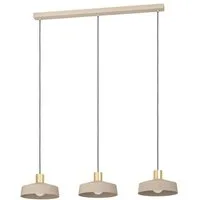 EGLO Hängeleuchte VALDIOLA Pendellampe, Stahl, IP20, E27, Esszimmerlampe, Esstischlampe, ohne Leuchtmittel, Esszimmerlampe aus Metall in Sandfarben und Messing-Gebürstet, E27