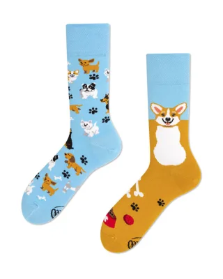 many mornings - Socken - Playful Dog blau/braun - Gr. - 42
