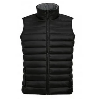 SOLS Mens Wave gepolsterte wasserabweisende Weste (Schwarz)