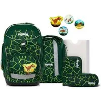 ergobag Schulranzen Schulranzen-Set PACK BärRex 6-teilig (6-teilig), ergonomisch, ab 1. Klasse, Your-Size-System