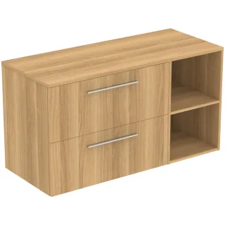 Ideal Standard Möbel-Set 120cm i.life B 2 Auszüge 2 off.Fächer Gr.Chrom Eiche Natur, T5757NX T5757NX