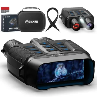CIGMAN CNV01 4K Night Vision Binoculars 600M Range 3.99" HD Display 5x Digital Zoom Infrared Spotlight 512GB Expandable