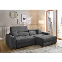 Jockenhöfer Gruppe Ecksofa Slider L-Form, B: 277 cm Couch, 60cm elektrische Sitztiefenverstellung, 140kg Belastbarkeit, USB-Anschluss, Kopfteilverstellung & Zierkissen