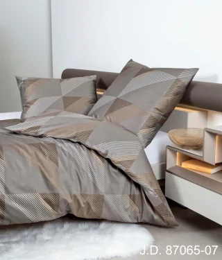 Janine Bettwäsche "Mako-Satin 87065 08 155x200,80x80" 2 Stk. mit Reissverschluss