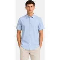 Eight2Nine Kurzarmhemd Modernes Design Kentkragen Regular Fit für Herren Lyocell nachhaltig Normal Fit Knopfleiste Einfarbig Kent