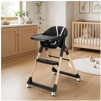 oyajia Hochstuhl Kinderstuhl Stuhl Baby Kinderstuhl Klappbar mit Esstablett (Babystuhl mit Tablett und 5-Punkt-Gurt, Fußstütze, Einfach zu Reinigen), ab 6 Monaten bis 3 Jahren