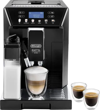 DeLonghi Kaffeevollautomat "Eletta Evo ECAM46.860.B - Espresso, (Long) Coffee, Cappuccino, Latte" Integrierte Mahltechnologie für Kaffeebohnen, Extra leises Mahlwerk