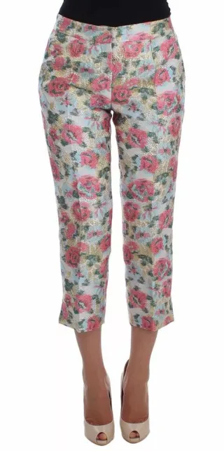 Blumenbrokat-Hosen im verkürzten Stil