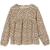 vertbaudet Langarmshirt Mädchen Blusenshirt mit Print Ballonärmel