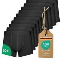 Kemes Boxershorts Unterhosen Herren 10er Pack Boxershorts Herren schwarz Baumwolle (Set, 10 Stück) kein kratzendes Etikett
