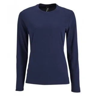 SOLS Damen T-Shirt Imperial, langärmlig (Marineblau)