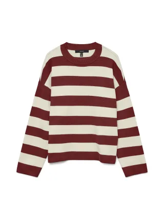 VERO MODA - VMSILJE LS O-NECK BOXY PULLOVER NOOS Syrah - Gr. - XL