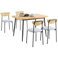 SoBuy Essgruppe OGT52, Esszimmer, Essgruppe, Sitzgruppe, Esszimmerset, (Set, 5-tlg),Essgruppe 4 Stühle, Esstisch Essgarnitur, Küche Esszimmer