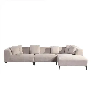 Home Deluxe Ecksofa, Beige, Kunststoff, L-Form, Ottomane rechts, 344x178 cm, Wohnzimmer, Sofas & Couches, Wohnlandschaften, Ecksofas