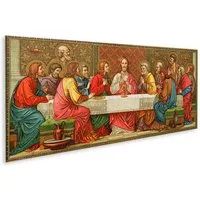 islandburner Leinwandbild Das letzte Abendmahl Jesu mit seinen Aposteln Vintage Kunstwerk