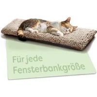 Knupis Tierdecke Fensterliege für Katzen Selbstwärmende Fensterbankmatte 90x28 cm Braun, Polyester, Rutschfest, selbstwärmend, waschbarer Bezug, nachhaltig, tragbar